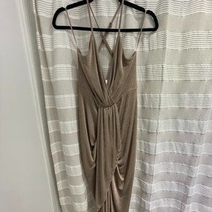 Mable V-neck Draped Midi Dress